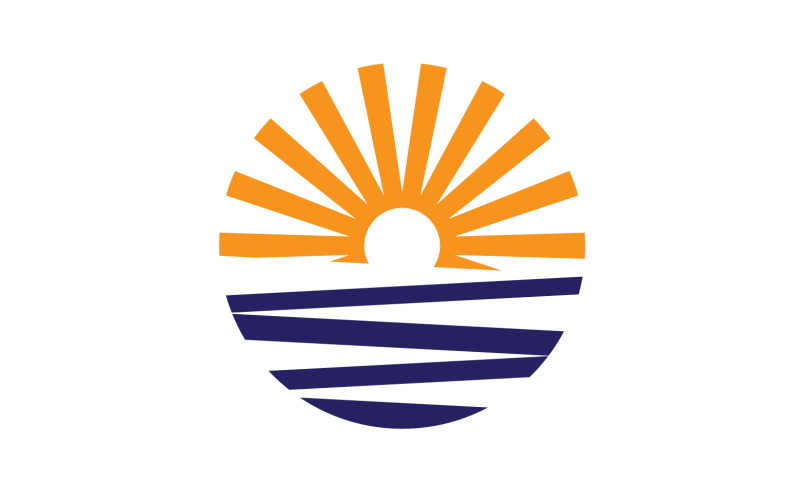Sun and wave ocean logo template version 2 Logo Template