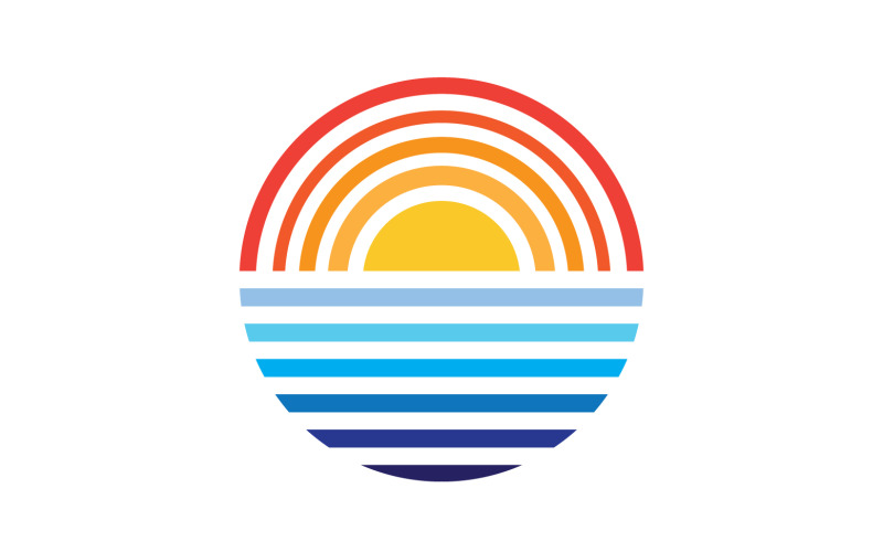 Sun and wave ocean logo template version 8 Logo Template