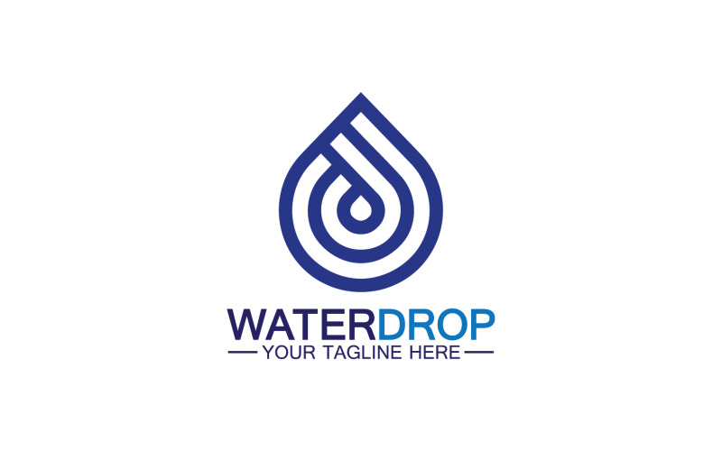 Waterdrop blue nature fresh water logo template version 10 Logo Template