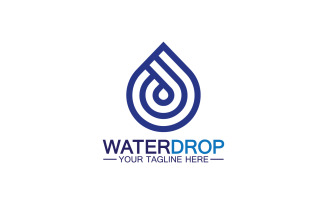 Waterdrop blue nature fresh water logo template version 10