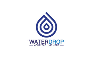 Waterdrop blue nature fresh water logo template version 11