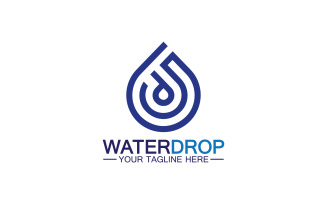 Waterdrop blue nature fresh water logo template version 12