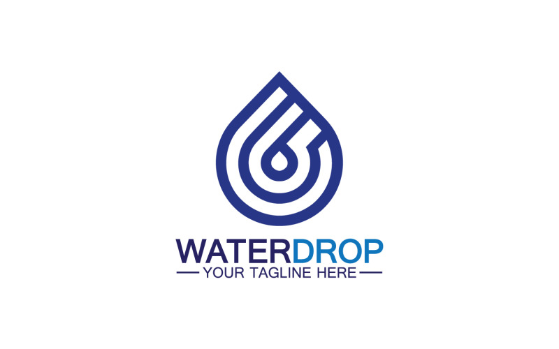 Waterdrop blue nature fresh water logo template version 13 Logo Template