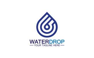 Waterdrop blue nature fresh water logo template version 13