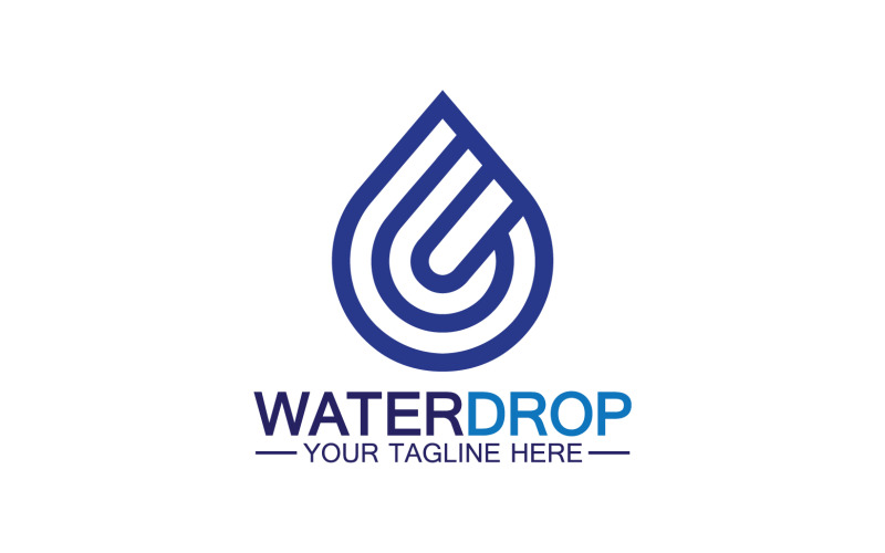 Waterdrop blue nature fresh water logo template version 1 Logo Template