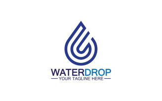 Waterdrop blue nature fresh water logo template version 2