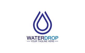 Waterdrop blue nature fresh water logo template version 4