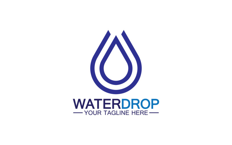 Waterdrop blue nature fresh water logo template version 4 Logo Template
