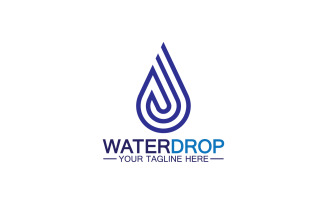 Waterdrop blue nature fresh water logo template version 5