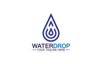Waterdrop blue nature fresh water logo template version 7