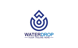 Waterdrop blue nature fresh water logo template version 9