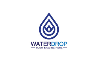 Waterdrop blue nature fresh water logo template version 14