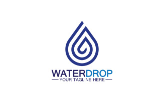 Waterdrop blue nature fresh water logo template version 15