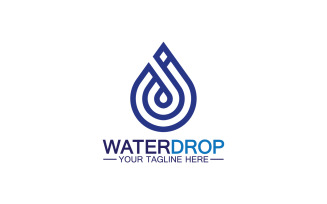 Waterdrop blue nature fresh water logo template version 16