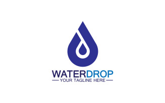 Waterdrop blue nature fresh water logo template version 17