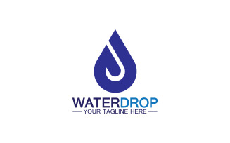 Waterdrop blue nature fresh water logo template version 18