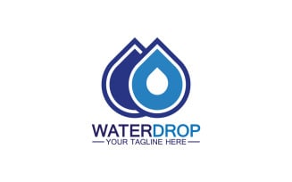 Waterdrop blue nature fresh water logo template version 19