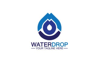 Waterdrop blue nature fresh water logo template version 20