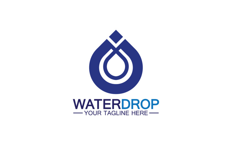 Waterdrop blue nature fresh water logo template version 21 Logo Template