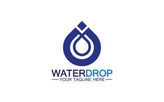 Waterdrop blue nature fresh water logo template version 21