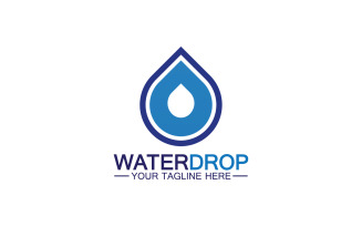 Waterdrop blue nature fresh water logo template version 22