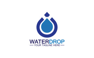 Waterdrop blue nature fresh water logo template version 23