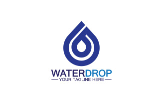 Waterdrop blue nature fresh water logo template version 24