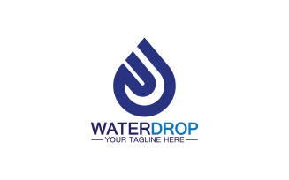 Waterdrop blue nature fresh water logo template version 26
