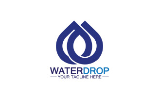 Waterdrop blue nature fresh water logo template version 27