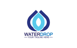 Waterdrop blue nature fresh water logo template version 28