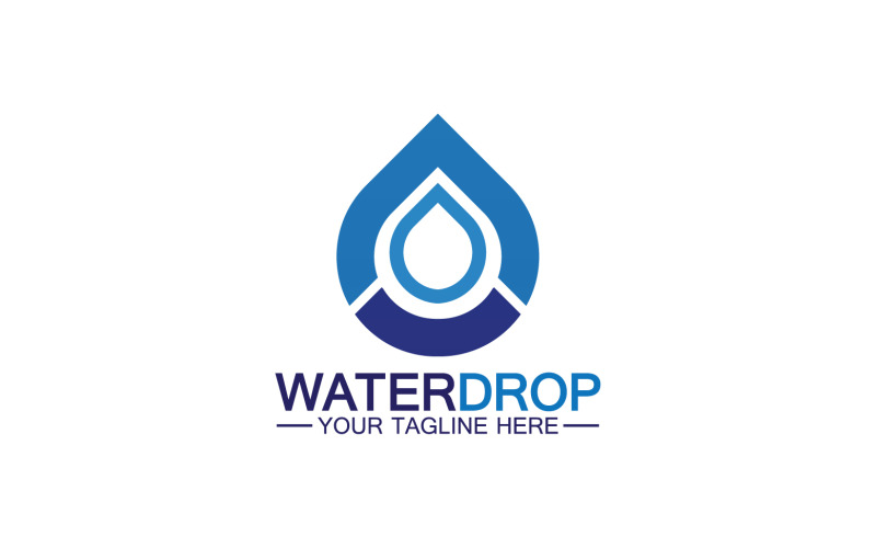 Waterdrop blue nature fresh water logo template version 29 Logo Template