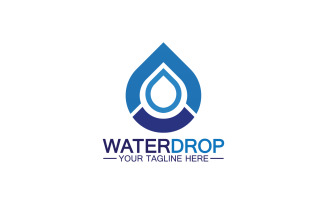 Waterdrop blue nature fresh water logo template version 29