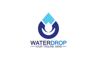 Waterdrop blue nature fresh water logo template version 30