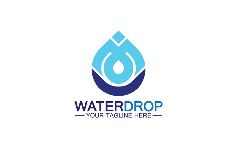 Waterdrop blue nature fresh water logo template version 33 Logo Template