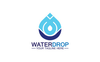 Waterdrop blue nature fresh water logo template version 33