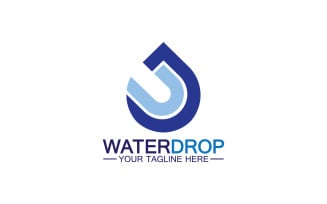 Waterdrop blue nature fresh water logo template version 34