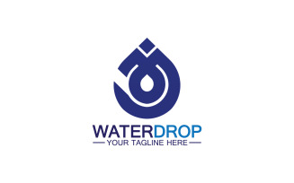 Waterdrop blue nature fresh water logo template version 35