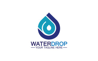 Waterdrop blue nature fresh water logo template version 36