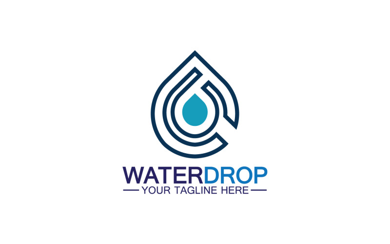 Waterdrop blue nature fresh water logo template version 37 Logo Template