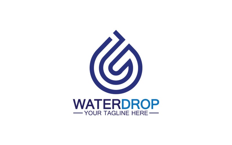 Waterdrop blue nature fresh water logo template version 39 Logo Template