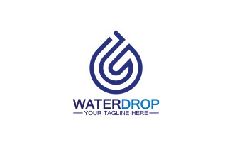 Waterdrop blue nature fresh water logo template version 39