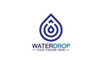 Waterdrop blue nature fresh water logo template version 40