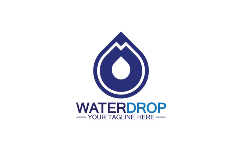 Waterdrop blue nature fresh water logo template version 41 Logo Template