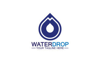 Waterdrop blue nature fresh water logo template version 41