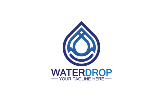 Waterdrop blue nature fresh water logo template version 42