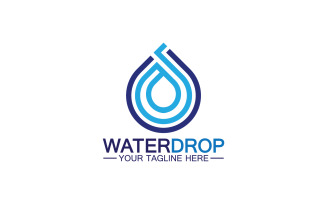 Waterdrop blue nature fresh water logo template version 43