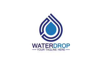 Waterdrop blue nature fresh water logo template version 44
