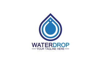 Waterdrop blue nature fresh water logo template version 45