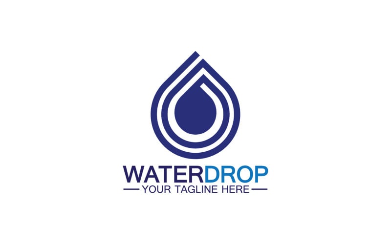 Waterdrop blue nature fresh water logo template version 46 Logo Template