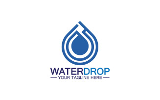 Waterdrop blue nature fresh water logo template version 48